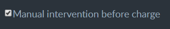image Manual intervention before charge
